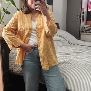 Vintage covington 100% Linen Mandarin Neckline Buttoned Front Shirt. L